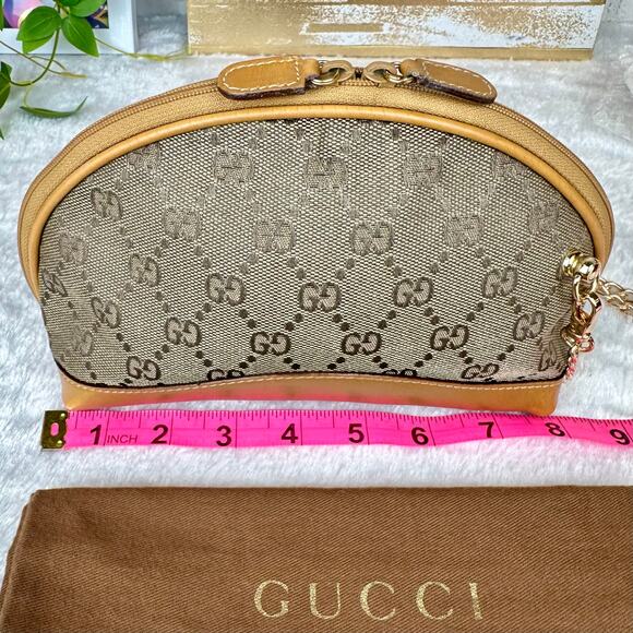 Gucci GG canvas and leather cosmetic pouch crossbody bag Vintage beauty! - Picture 13 of 16